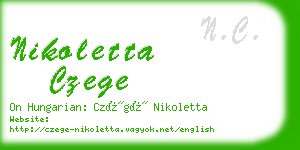 nikoletta czege business card